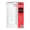Finocam Calendario de Pared - Anual 2026 - Espacio para Escribir - Formato M - 210x6x305mm - Dos Columnas - Color Blanco y Rojo