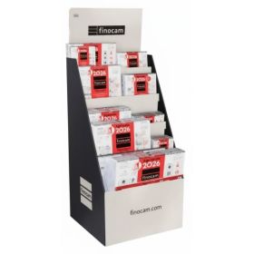 Finocam Expositor de Pie con 125 Calendarios Neutros Surtidos en Catalan - Anual 2026 - Estructura de Carton - Color Surtidos