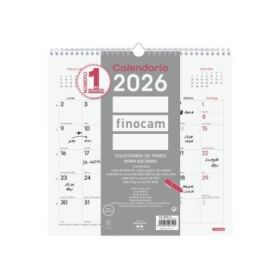 Finocam Chic Calendario de Pared - Anual 2026 - 300x5x310mm - Espacio para Escribir - Color Blanco