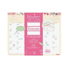 Finocam Design Calendario Imantado - Anual 2026 - Bloc Encolado - 250x6x200mm - Espacio para Escribir - Color Surtidos