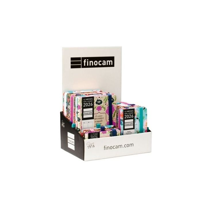 Finocam Minimal Design Expositor con 12 Agendas en Catalan - Anual 2026 - Color Surtidos
