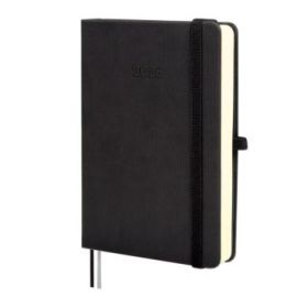 Finocam Minimal Textura Agenda - Anual 2026 - Tapa Dura - Cierre con Goma Elastica - Formato M4 - 124x27x174mm - 1 Dia por Pagina - Color Negro