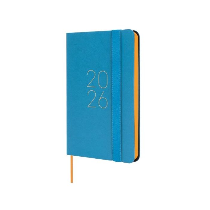 Finocam Flexi Lisa Agenda - Anual 2026 - Tapa Blanda - Formato F2 - 85x13x130mm - Semana Vista Horizontal - Color Azul