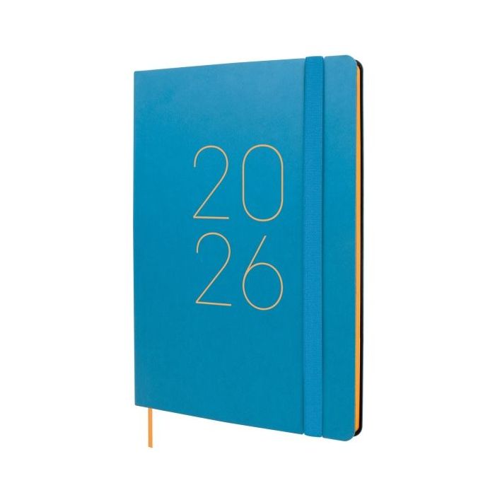 Finocam Flexi Lisa Agenda en Catalan - Anual 2026 - Tapa Blanda - Formato FA5 - 151x13x214mm - Semana Vista en Vertical - Color Azul