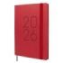 Finocam Flexi Lisa Agenda en Catalan - Anual 2026 - Tapa Blanda - Formato FA5 - 151x13x214mm - Semana Vista en Vertical - Color Rojo