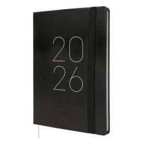 Finocam Flexi Lisa Agenda en Catalan - Anual 2026 - Tapa Blanda - Formato FA5 - 151x13x214mm - Semana Vista en Vertical - Color Negro
