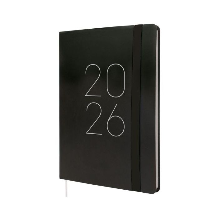 Finocam Flexi Lisa Agenda en Catalan - Anual 2026 - Tapa Blanda - Formato FA5 - 151x13x214mm - Semana Vista en Vertical - Color Negro