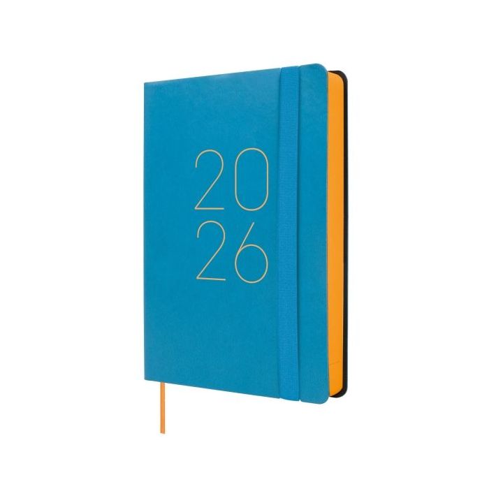 Finocam Flexi Lisa Agenda en Catalan - Anual 2026 - Tapa Blanda - Formato F4 - 120x23x172mm - 1 Dia por Pagina - Color Azul