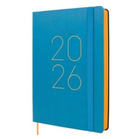 Finocam Flexi Lisa Agenda - Anual 2026 - Tapa Blanda - Formato FA5 - 151x23x214mm - 1 Dia por Pagina - Color Azul