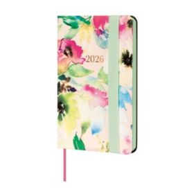 Finocam Flexi Joy Agenda - Anual 2026 - Tapa Blanda - Formato F2 - 85x13x130mm - Semana Vista Horizontal - Tematica de Flores