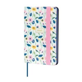 Finocam Flexi Joy Agenda en Catalan - Anual 2026 - Tapa Blanda - Formato F2 - 85x13x130mm - Semana Vista Horizontal - Tematica de Flores