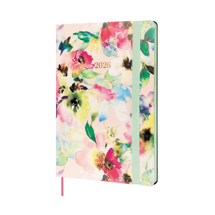Finocam Flexi Joy Agenda - Anual 2026 - Tapa Blanda - Formato FA5 - 151x13x214mm - Semana Vista en Vertical - Tematica de Flores
