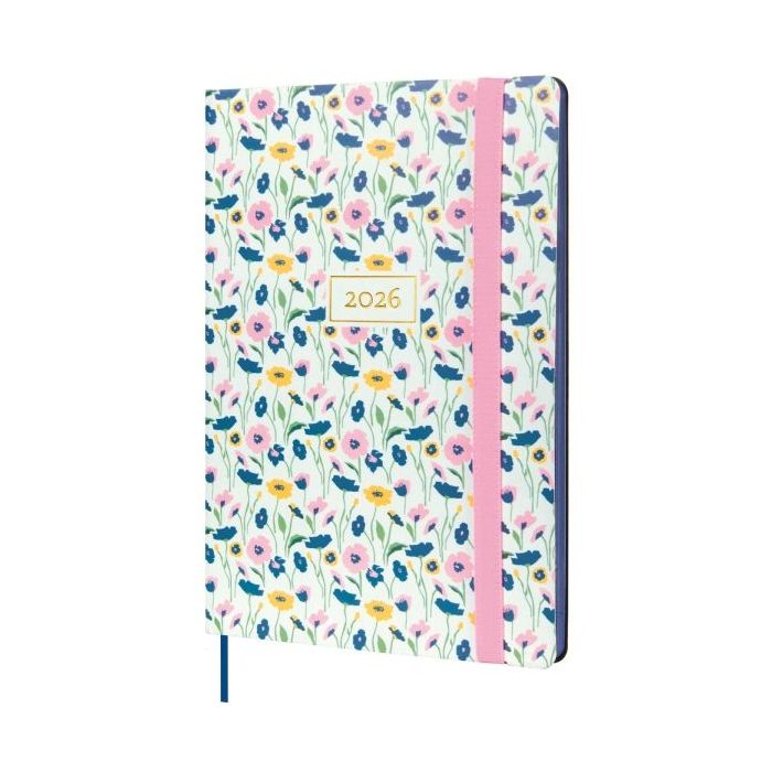 Finocam Flexi Joy Agenda - Anual 2026 - Tapa Blanda - Formato FA5 - 151x23x214mm - 1 Dia por Pagina - Tematica de Flores