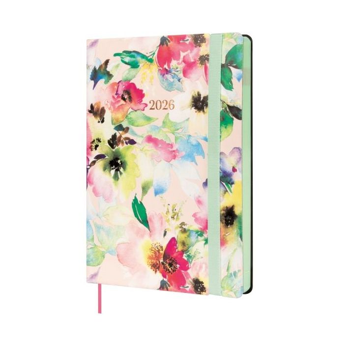 Finocam Flexi Joy Agenda en Catalan - Anual 2026 - Tapa Blanda - Formato FA5 - 151x23x214mm - 1 Dia por Pagina - Tematica de Flores