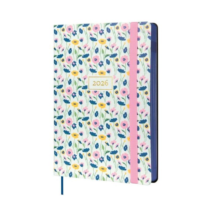 Finocam Flexi Joy Agenda en Catalan - Anual 2026 - Tapa Blanda - Formato FA5 - 151x23x214mm - 1 Dia por Pagina - Tematica de Flores