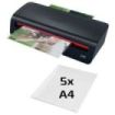 GBC 240 Home Office A4 Plastificadora - Calentamiento en 2 Minutos - Desde Documentos de Identidad hasta Documentos A4 - Compatible con Bolsas de 75 a 125 micras - Color Negro/Rojo