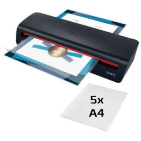 GBC 240HS Home Office A3 Plastificadora - Calentamiento en 2 Minutos - Desde Documentos de Identidad hasta Documentos A3 - Compatible con Bolsas de 75 a 125 micras - Color Negro /Rojo