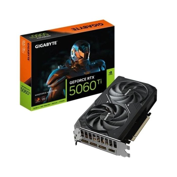Gigabyte GeForce RTX 5060 TI Tarjeta Grafica WINDFORCE MAX OC 18GB GDDR7-3x DP, HDMI