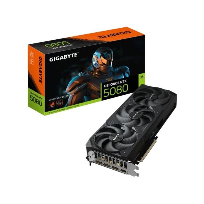 Gigabyte GeForce RTX 5080 Tarjeta Grafica WINDFORCE OC SFF 16GB GDDR7-3x DP, HDMI