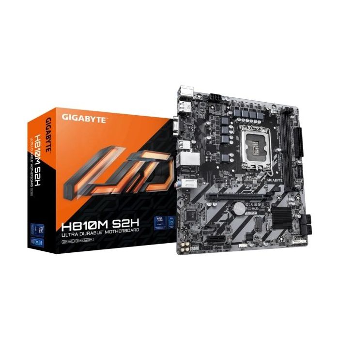 Gigabyte H810M S2H Placa Base Intel 1851 2x DDR5 - M.2, SATA, PCIe4.0 - HDMI, DisplayPort, VGA, RJ-45, USB 3.2 - MicroATX