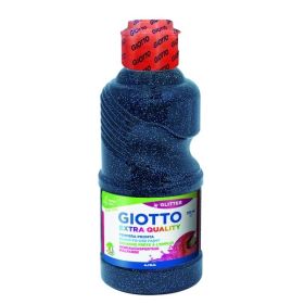 Giotto Extra Quality Glitter Tempera - 250ml - Lispa para el Uso - Botella Bio Pet - Color Azul Oscuro