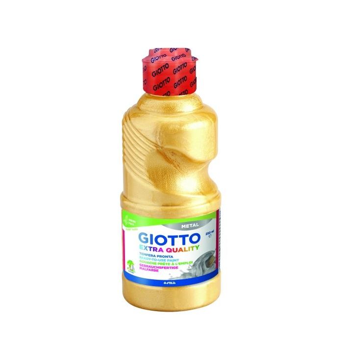 Giotto Extra Quality Metal Tempera - 250ml - Lispa para el Uso - Botella Bio Pet - Color Oro