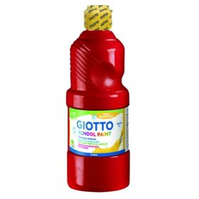 Giotto School Paint Tempera - 500ml - Lista para el Uso - Super Lavable - Botella Bio Pet - Color Rojo Bermellon