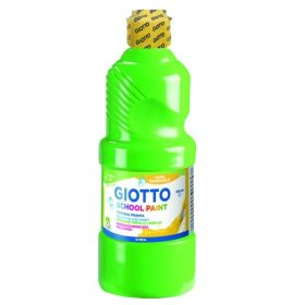 Giotto School Paint Tempera - 500ml - Lista para el Uso - Super Lavable - Botella Bio Pet - Color Verde Esmeralda