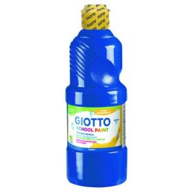 Giotto School Paint Tempera - 500ml - Lista para el Uso - Super Lavable - Botella Bio Pet - Color Azul