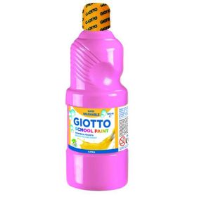 Giotto School Paint Tempera - 500ml - Lista para el Uso - Super Lavable - Botella Bio Pet - Color Rosa Claro