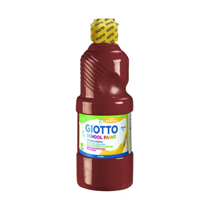 Giotto School Paint Tempera - 500ml - Lista para el Uso - Super Lavable - Botella Bio Pet - Color Marron