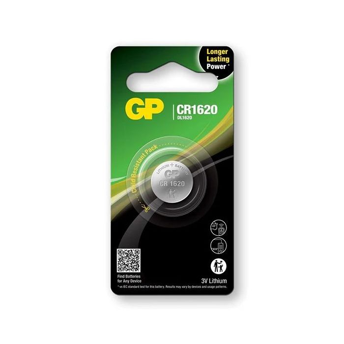 GP Lithium CR1620 Pack de 1 Pila 3V