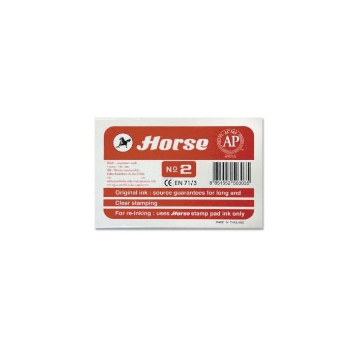 Horse Tampon Metalico Nº2 - Facil de Recargar - Resistente y Duradero - Color Rojo