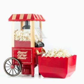 Innovagoods Sweet & Pop Times Palomitera de Aire Caliente - Potencia 1200W - Estilo Vintage - Cocina sin Aceite - Incluye Medidor - Color Rojo