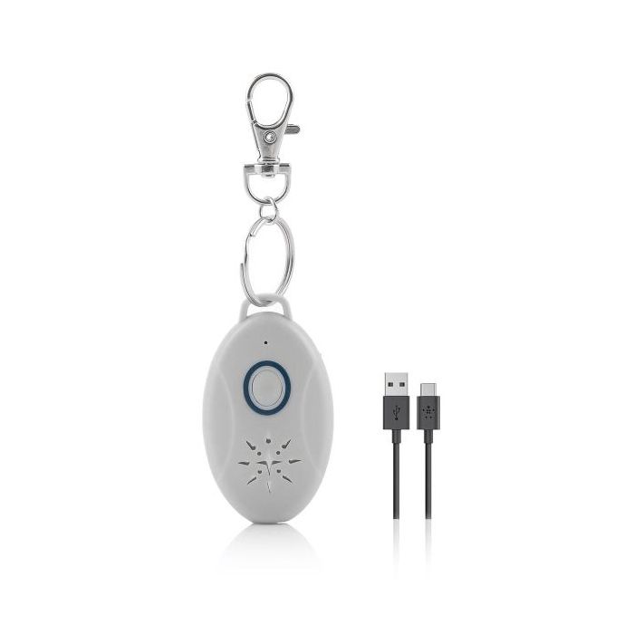 Innovagoods PetRep Antiparasitos por Ultrasonido para Mascotas - Recargable USB - Alcance hasta 3m - Autonomia hasta 5 Dias - Incluye Mosqueton - 3.5x12x1cm - Color Gris