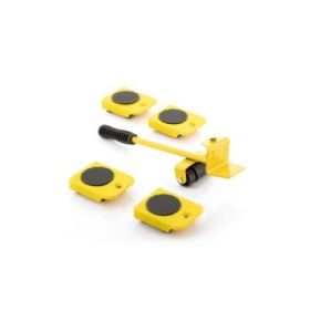 Innovagoods HeavEasy Herramienta de Elevacion y Transporte de Cargas hasta 200kg - Ruedas 360º - Mango Antideslizante - Multifuncion - Incluye Instrucciones - 35x9x10cm - Color Amarillo