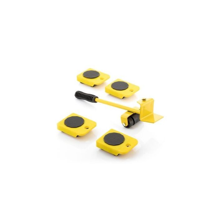 Innovagoods HeavEasy Herramienta de Elevacion y Transporte de Cargas hasta 200kg - Ruedas 360º - Mango Antideslizante - Multifuncion - Incluye Instrucciones - 35x9x10cm - Color Amarillo