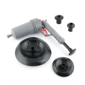 Innovagoods KlinGun Pistola Desatascadora Universal de Aire Comprimido - Incluye 4 Adaptadores - Material Resistente - Uso Ecologico - Facil de Usar - Ligero y Manejable - Color Gris