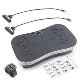 Innovagoods Vybeform Plataforma Vibratoria de Entrenamiento - Potencia 200W - Incluye Accesorios - Ergonomico - hasta 120kg - Mando a Distancia - Guia de Ejercicios - Color Negro y Blanco