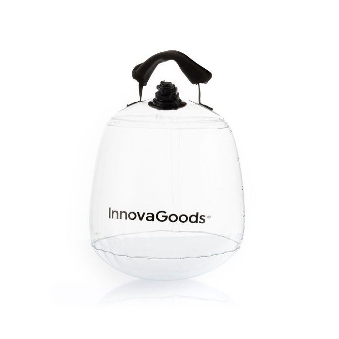 Innovagoods Fibell Pesa Rusa de Agua - Capacidad 10L - Guia de Ejercicios - Hinchable - Incluye Inflador - Peso Ajustable - Compacto y Portatil - Transparente
