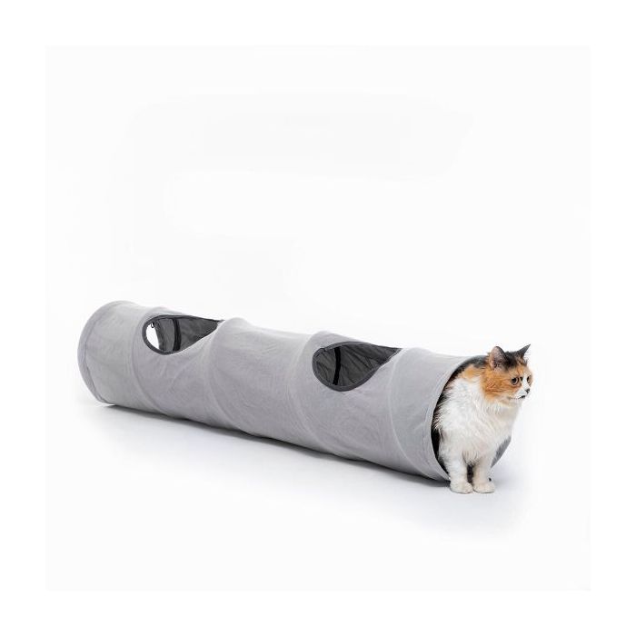 Innovagoods Funnyl Tunel Portatil para Mascotas - Plegable - Resistente al Agua - Multifuncional - 25x114cm - Color Gris