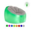 Innovagoods Chight Sillon Hinchable con Luces LED Multicolor - Mando a Distancia - IP67 - Material Suave y Antideslizante - Soporta hasta 100kg - 99x64x104cm - Color Gris y Transparente
