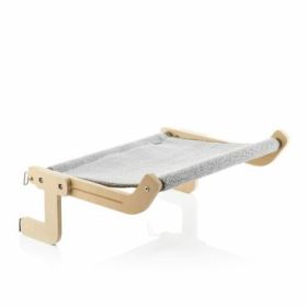 Innovagoods Hamacat Hamaca Colgante para Gatos - Facil Instalacion - Tela Transpirable - Apto para Lavadora - Multiposicion - Soporta hasta 20kg - 45.5x21x37.5cm - Color Gris y Beige