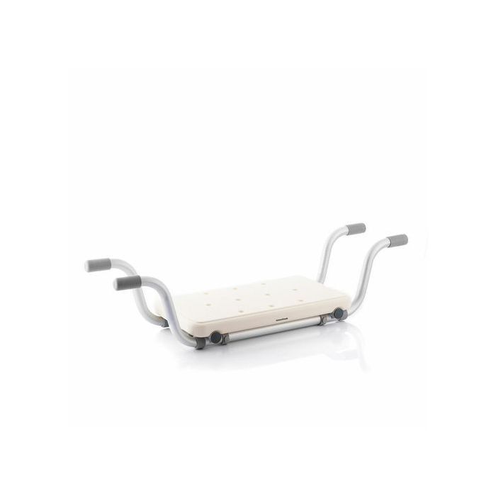 Innovagoods Seburett Asiento 2 en 1 - Ajustable y Extensible - Antideslizante - Multifuncion - Resistente - Facil Montaje y Limpieza - Soporta hasta 120kg - Ergonomico - Color Blanco y Gris
