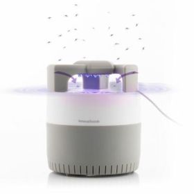 Innovagoods KL Silen Lampara USB Antimosquitos por Succion - Luz LED UV - Silenciosa - Alcance hasta 50m2 - Facil Limpieza - 12x14cm - Color Blanco y Gris
