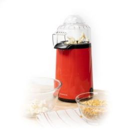 Innovagoods Popmar Palomitera de Aire Caliente - Potencia 1200W - Cocina sin Aceite - Tapa Medidora - Seguridad Termica - Color Rojo, Negro y Transparente