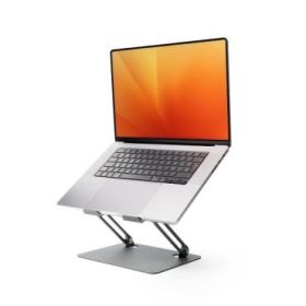Innovagoods Lastan Soporte para Portatil hasta 18" - Regulable en Altura - Angulo Ajustable - Antideslizante - Ligero - Plegable - 26.5x22x4.5cm - Color Gris