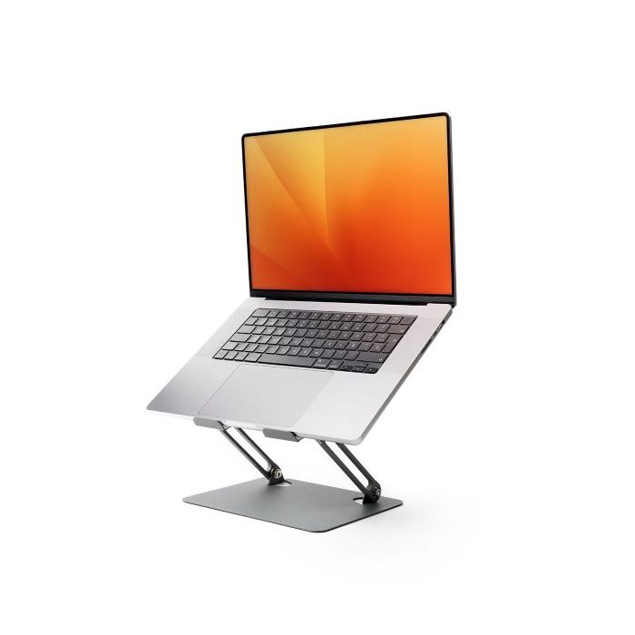Innovagoods Lastan Soporte para Portatil hasta 18" - Regulable en Altura - Angulo Ajustable - Antideslizante - Ligero - Plegable - 26.5x22x4.5cm - Color Gris