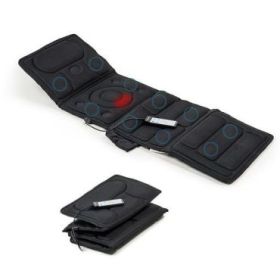 Innovagoods Vhemat Colchon de Masaje por Vibracion - 10 Motores Vibratorios - Funcion Calor - 5 Modos - Plegable - Ergonomico - Soporta hasta 150kg - 156x54cm - Color Negro