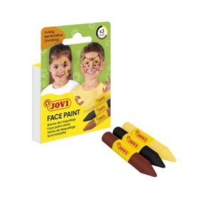 Jovi Face Paint Animal Pack de 3 Barras de Maquillaje - Para todo Tipo de Pieles - Se Limpia Facilmente - Colores Amarillo, Marron y Negro